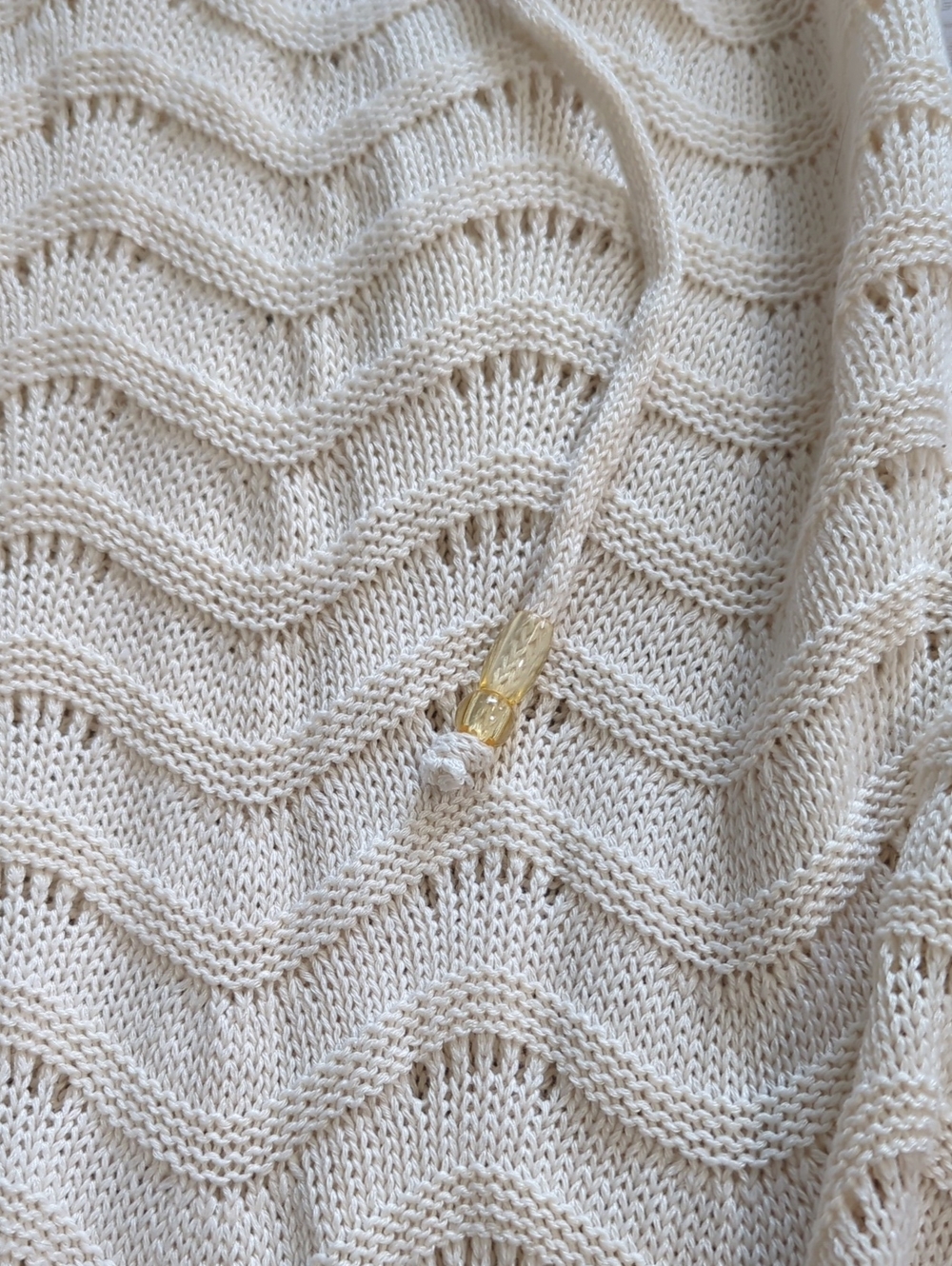 Cupshe Long Sleeve Cream Crochet Long Beach Cover-Up Kimono - Picture 5 of 10